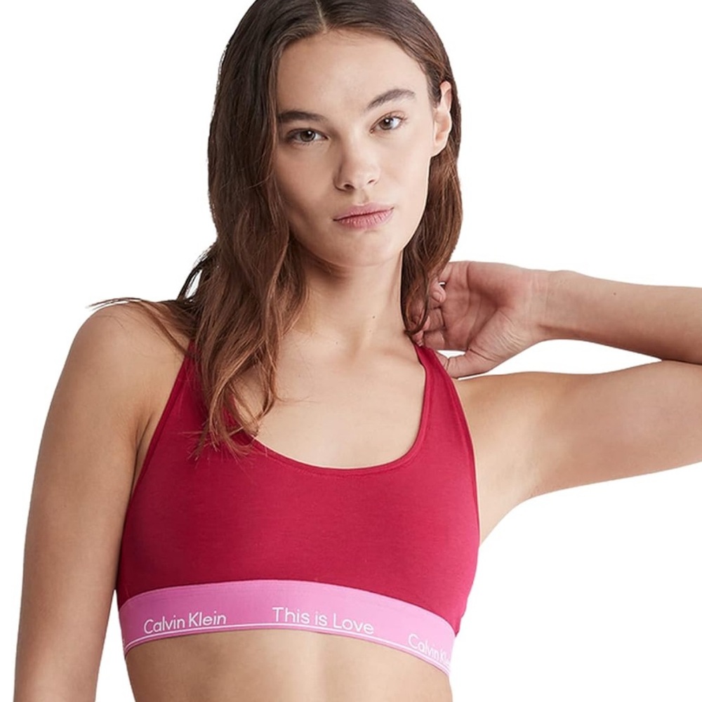 Calvin Klein Women’s This is Love Modern Cotton Bralette Red/Pink Size M